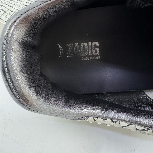 Zadig & Zoltaire Snakeskin Pattern Sneakers with Lightning Bolt size 40 - Picture 6 of 8